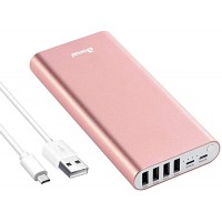 Portable Charger, BONAI 20000mAh Power Bank, 4-Port Output Aluminum Polymer Portable Battery Charger, 4.0A Max Input Compatible with iPhone 11 XR 8 7 6s Galaxy S20 S8 -Rose Gold Portable Charger, BONAI 20000mAh Power Bank, 4-Port Output Aluminum Polymer Portable Battery Charger, 4.0A Max Input Compatible with iPhone 11 XR 8 7 6s Galaxy S20 S8 -Rose Gold